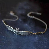 Gothic Flying Bat Collar Necklace Halloween Spooky Men Women Short