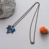 Glow In The Dark Bat Pendant Necklace for Men Punk Halloween Jewelry