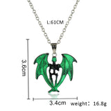 Glow In The Dark Bat Pendant Necklace for Men Punk Halloween Jewelry