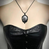 Bat Cemetery Glass Pendant Necklace Halloween Gothic Choker
