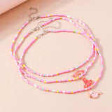 Boho Multilayer Seed Bead Chain Halloween Pendant Necklace Set