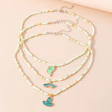 Boho Multilayer Seed Bead Chain Halloween Pendant Necklace Set