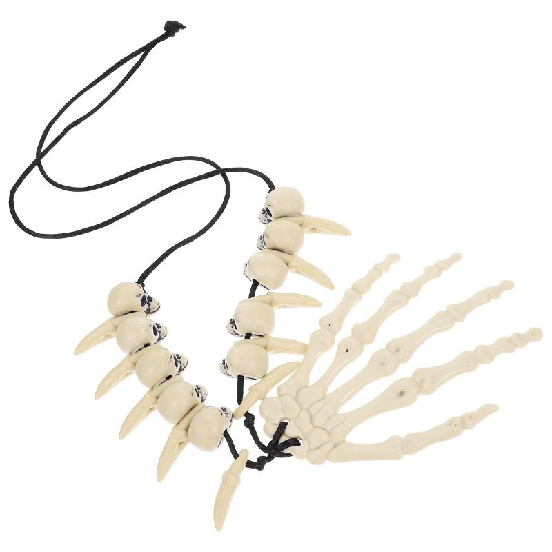 Resin Head Bone Necklace Halloween Party Decoration