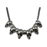 Skull Head Necklace Punk Rock Metal Hip Hop Skeleton Halloween Cosplay Jewelry