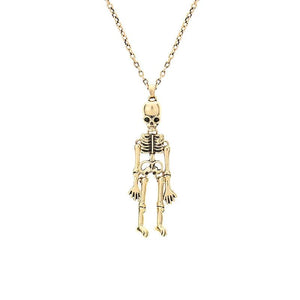 Vintage Halloween Skeleton Ghost Pendant Necklace Long Sweater Chain