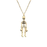 Vintage Halloween Skeleton Ghost Pendant Necklace Long Sweater Chain