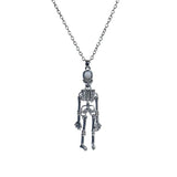 Vintage Halloween Skeleton Ghost Pendant Necklace Long Sweater Chain