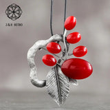 Vintage Leaf Necklace Zinc Alloy Rope Chain Necklaces For Women