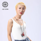 Vintage Leaf Necklace Zinc Alloy Rope Chain Necklaces For Women