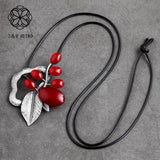 Vintage Leaf Necklace Zinc Alloy Rope Chain Necklaces For Women