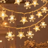 Christmas Star Snowflake LED String Lights Christmas Decorations for Home