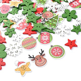 100pcs Christmas Wooden Buttons 2 Hole Sewing Button for DIY Craft