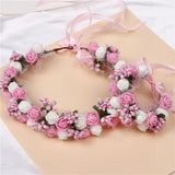 2pcs 6Colors Artificial PE Rose Wedding Flower Bride Bridesmaid Head Hand Ring