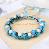 2pcs 6Colors Artificial PE Rose Wedding Flower Bride Bridesmaid Head Hand Ring