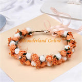 2pcs 6Colors Artificial PE Rose Wedding Flower Bride Bridesmaid Head Hand Ring
