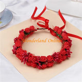 2pcs 6Colors Artificial PE Rose Wedding Flower Bride Bridesmaid Head Hand Ring