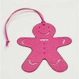 Gingerbread Man Xmas Bear Shape PU Leather Christmas Decorations
