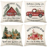 Linen Christmas Pillow Cover 45x45cm Winter Decor