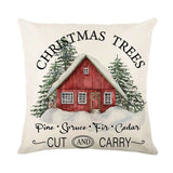 Linen Christmas Pillow Cover 45x45cm Winter Decor