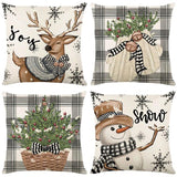 Linen Christmas Pillow Cover 45x45cm Winter Decor
