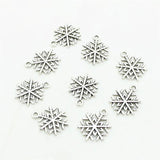 Sweet Bell 100 pcs 15*19mm Snow Flake Charms Christmas Decoration Pendant