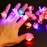 20pcs Glowing LED Flash Christmas Rings Kids Party Supplies