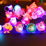20pcs Glowing LED Flash Christmas Rings Kids Party Supplies