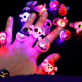 20pcs Glowing LED Flash Christmas Rings Kids Party Supplies