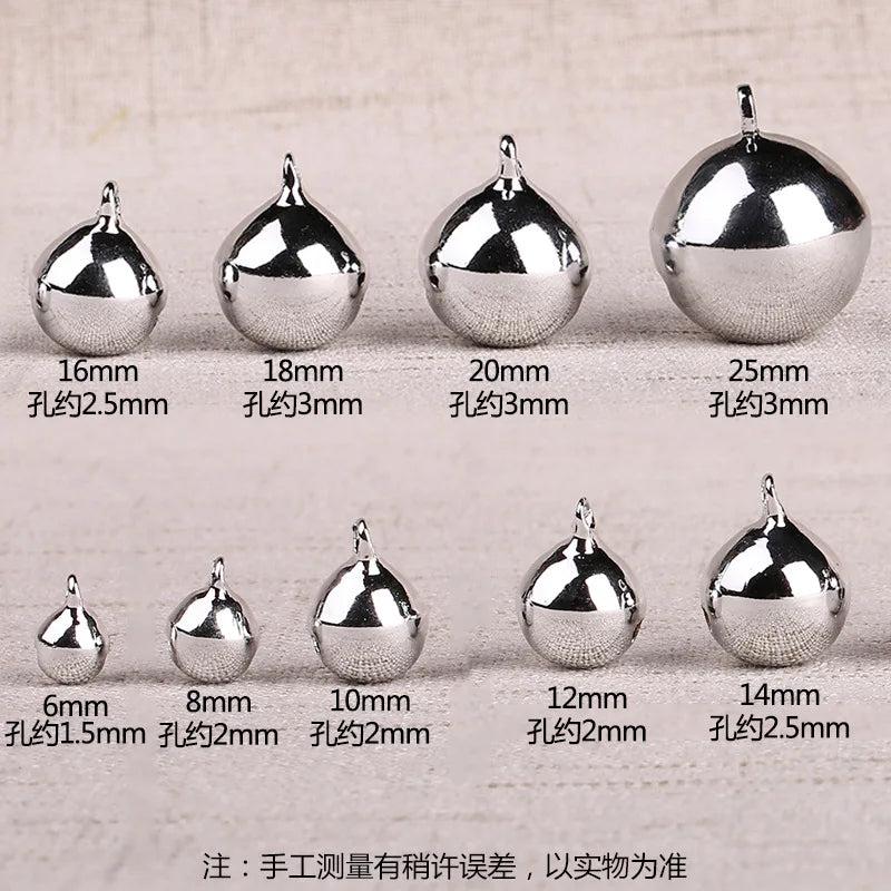 6-20mm Silver Jingle Bells Pendants Christmas Ornaments Decorations DIY Jewelry