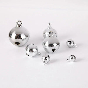 6-20mm Silver Jingle Bells Pendants Christmas Ornaments Decorations DIY Jewelry