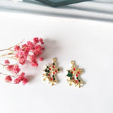 10pcs Enamel Santa Claus Bells Christmas Tree Charms Pendants for Jewelry Making