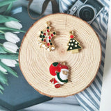 10pcs Enamel Santa Claus Bells Christmas Tree Charms Pendants for Jewelry Making