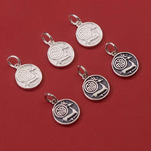 925 Silver Elk Coin Charm 11mm DIY Jewelry Findings
