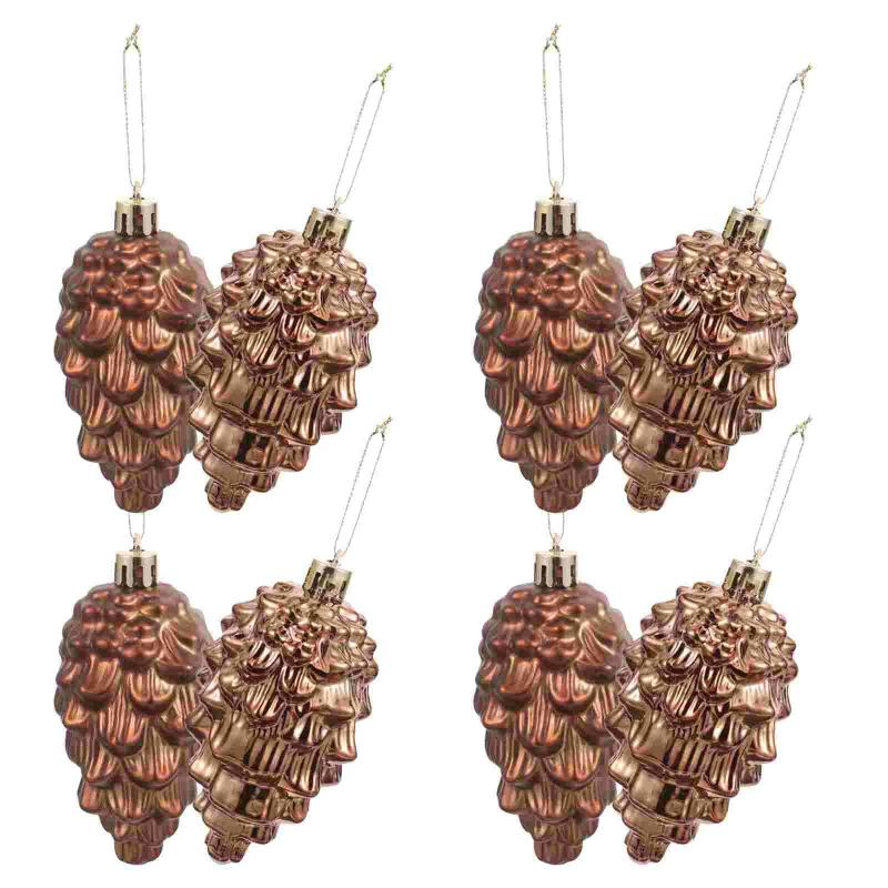 8 Pcs Christmas Tree Pendant Holiday Ornaments Decorations Pine Cone