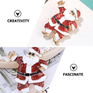 Santa Claus Brooch Metal Christmas Decor Ornam...