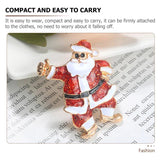 Santa Claus Brooch Metal Christmas Decor Ornam...