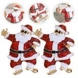 Santa Claus Brooch Metal Christmas Decor Ornam...