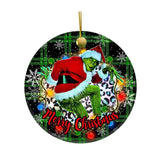 Cross Border Christmas Decoration Pendant Green Supplies Alec Flat Pendant