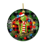Cross Border Christmas Decoration Pendant Green Supplies Alec Flat Pendant