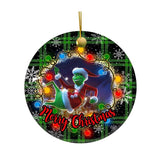 Cross Border Christmas Decoration Pendant Green Supplies Alec Flat Pendant