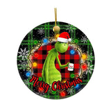Cross Border Christmas Decoration Pendant Green Supplies Alec Flat Pendant