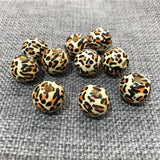 14mm Leopard Printed Wooden Beads Jewelry 10Pcs/Lot