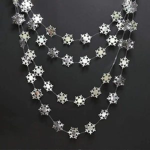 Silver Snowflake Garland Banner for Winter Wonderland Party Decorations