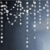 Silver Snowflake Garland Banner for Winter Wonderland Party Decorations