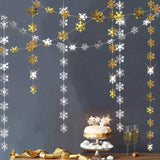 Silver Snowflake Garland Banner for Winter Wonderland Party Decorations
