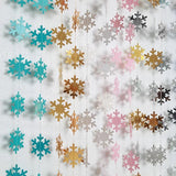 Silver Snowflake Garland Banner for Winter Wonderland Party Decorations