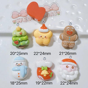 10Pcs Christmas Resin Charms for DIY Jewelry Making