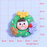 10Pcs Christmas Wreath Elk Charms for Jewelry Making DIY