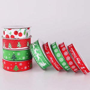 10 Yards Christmas Grosgrain Ribbon DIY Craft Gift Wrap