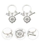 2 Pcs Graduation Season Keychain Christmas Decor Ornament Ring